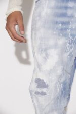 Dsquared2 New In Light White Paint Wash Combat Jeans - Image 5