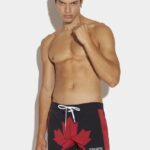 Dsquared2 Tape Midi Swim Boxer BLACK/FANTASY